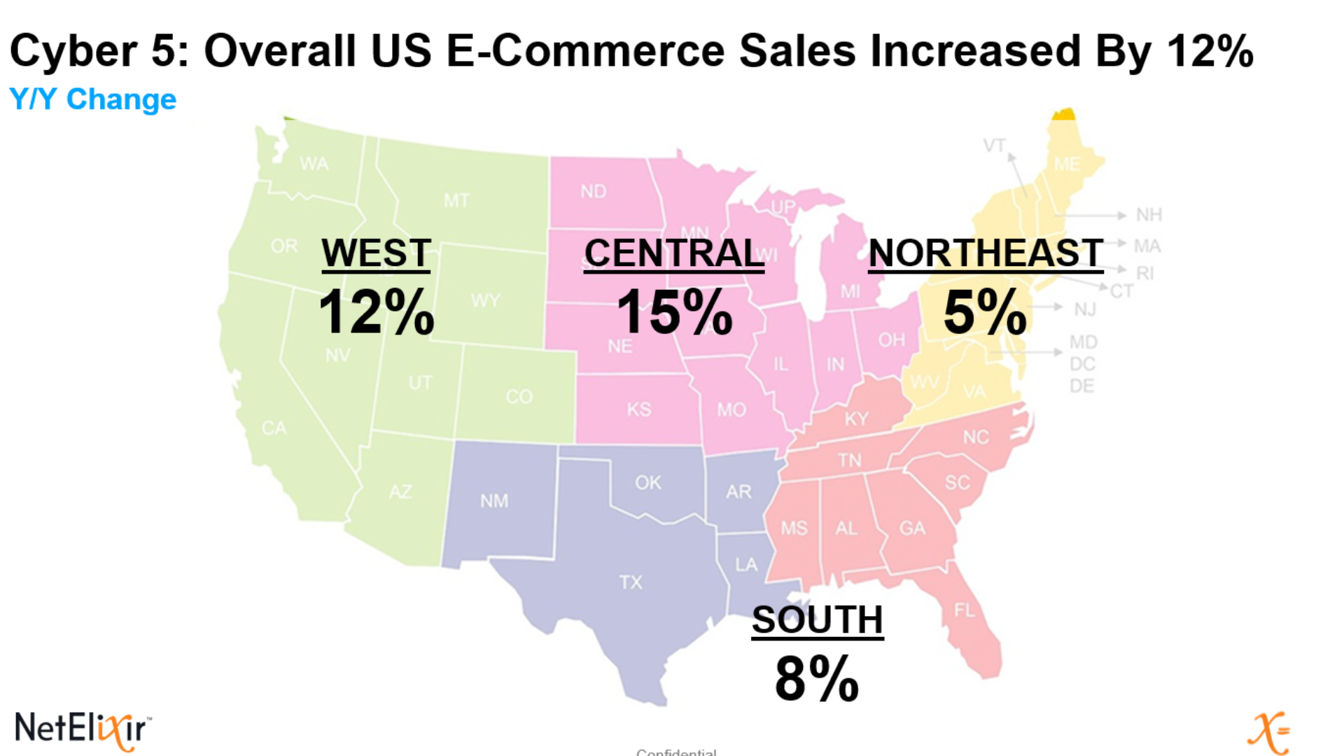 Map of the United States of America that depicts regional Cyber 5 growth